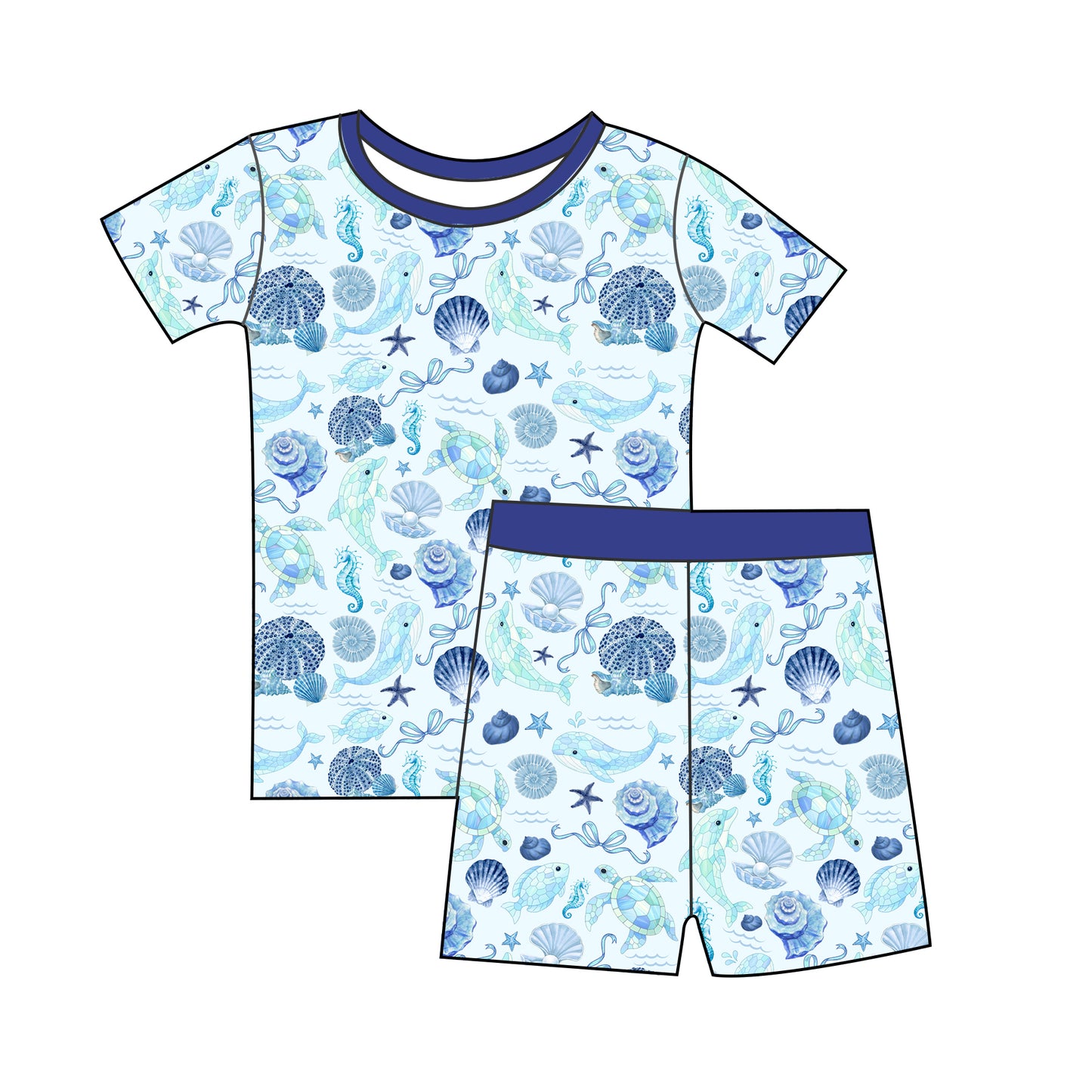 Seas the Day Short Sleeve and Shorts 2 Piece Set