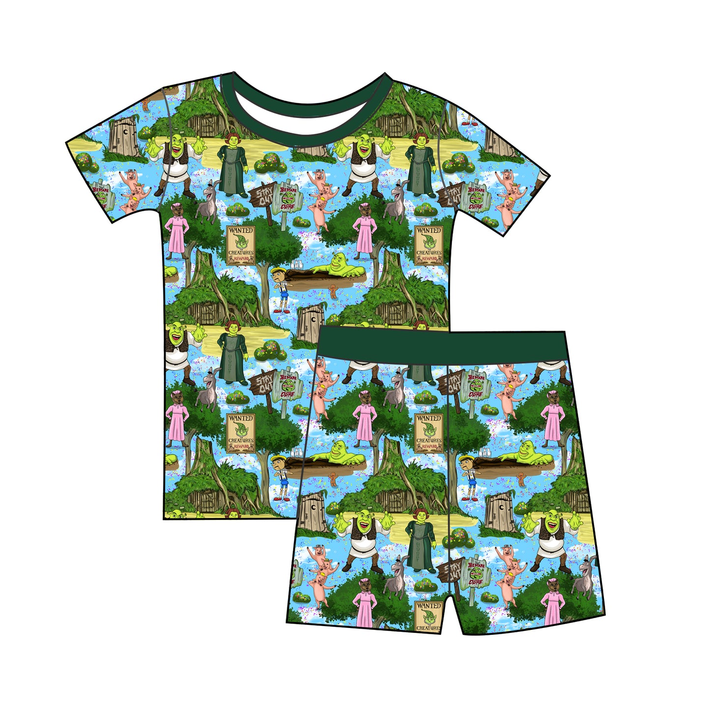 Shrek Short Sleeve and Shorts 2 Piece Set