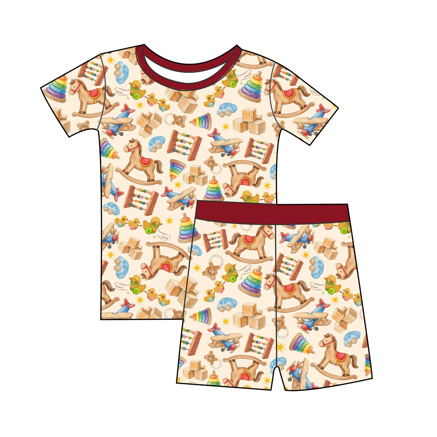 Vintage Toys Short Sleeve and Shorts 2 Piece Set