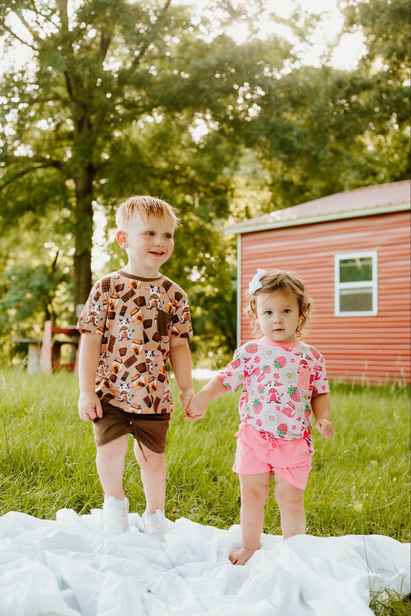 Berry Moo'd Pocket Tee with Shorts Daywear