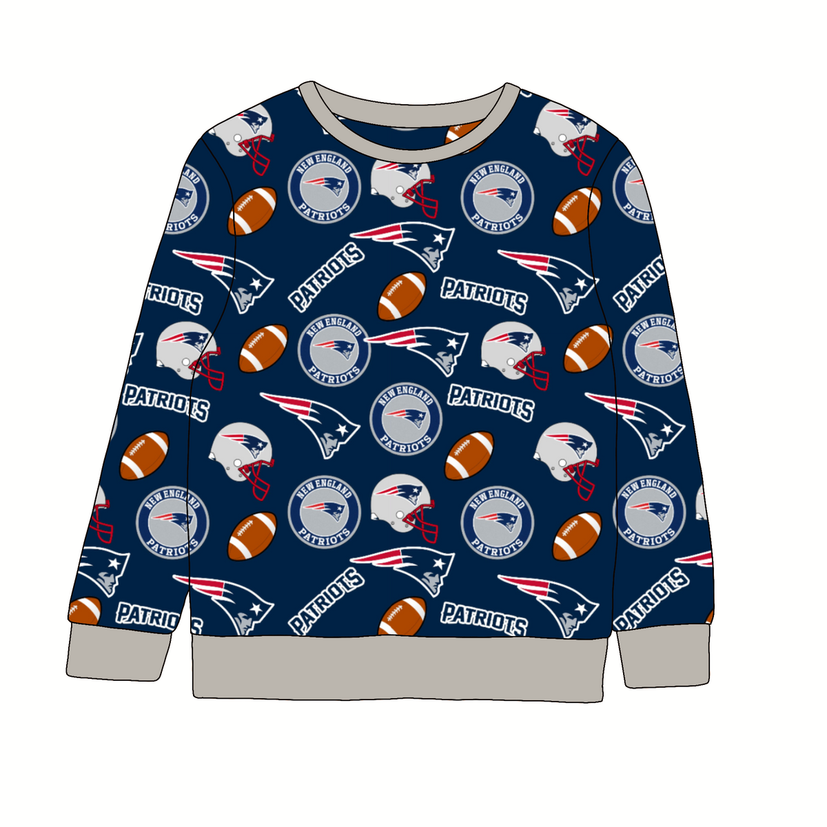 New England Patriots Adult Printed Crewneck