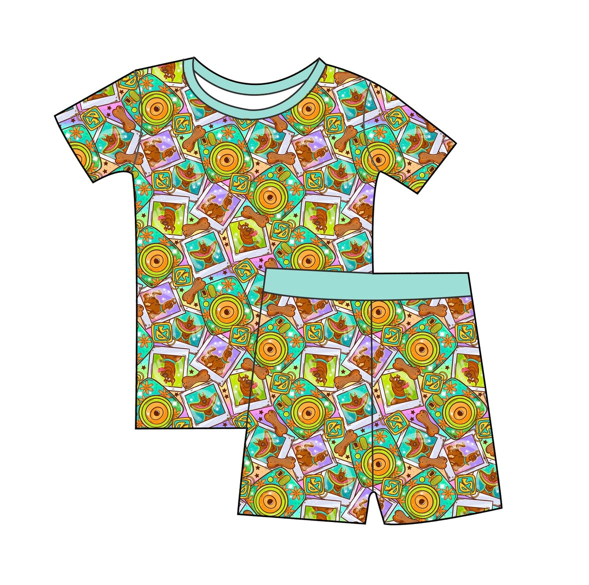 Peace, Pup and Polaroids Short Sleeve 2 Piece Set