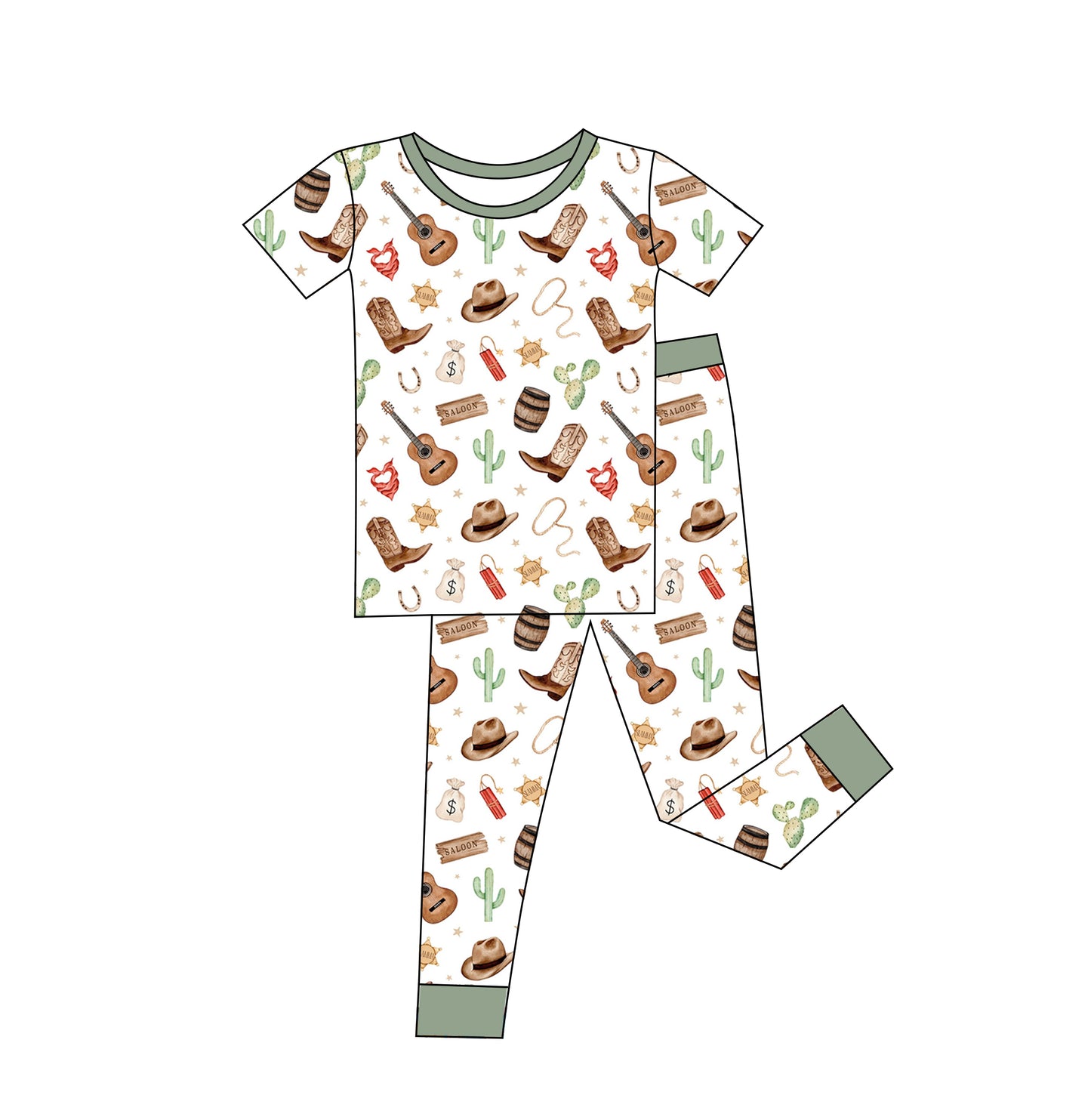 Southern Saddle Short Sleeve and Pants 2 Piece Set