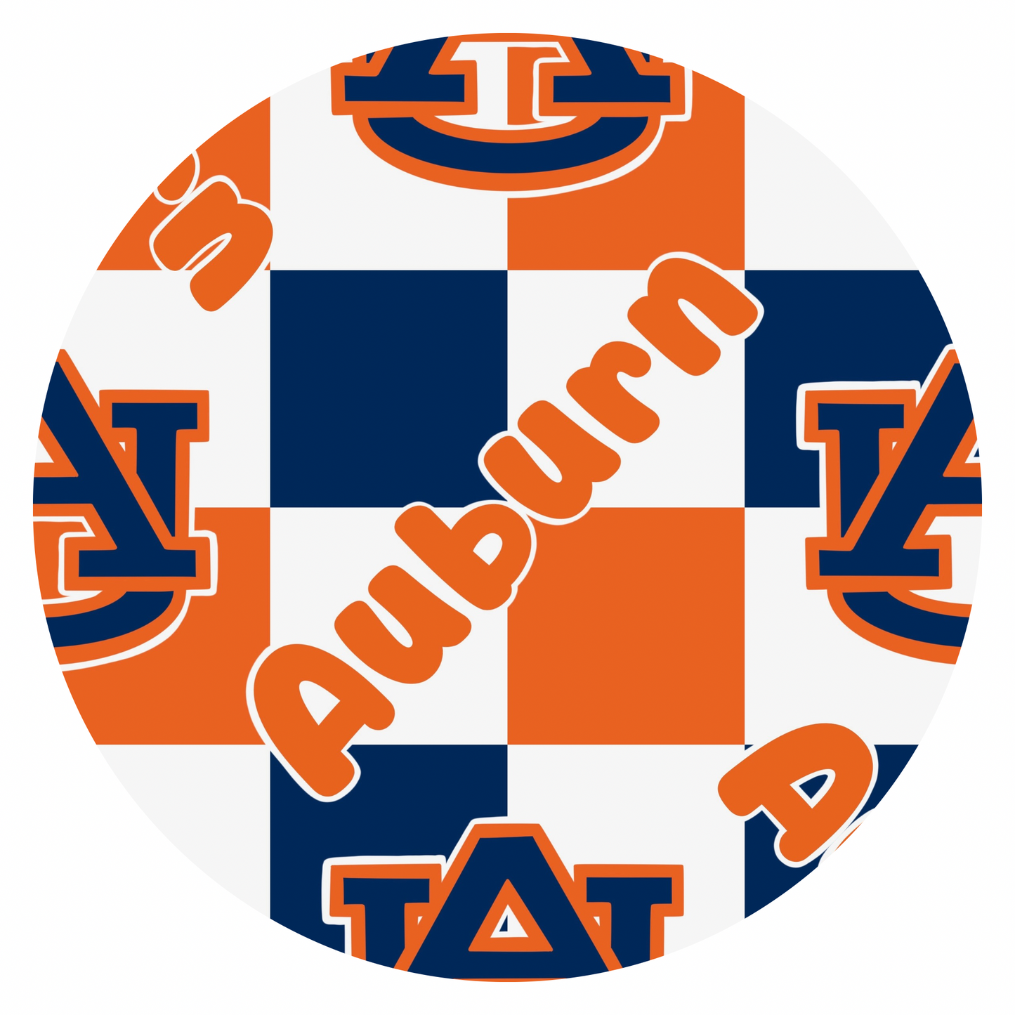 Auburn Tigers Checkered Short Sleeve and Pants 2 Piece Set