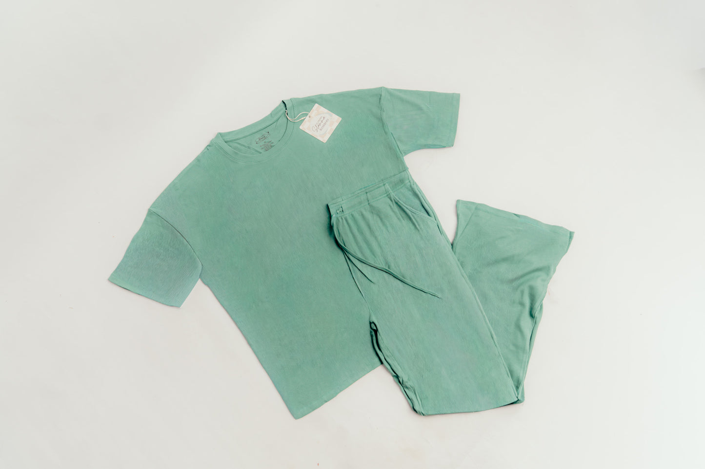 Wild Mint Ribbed Women's Daywear Set