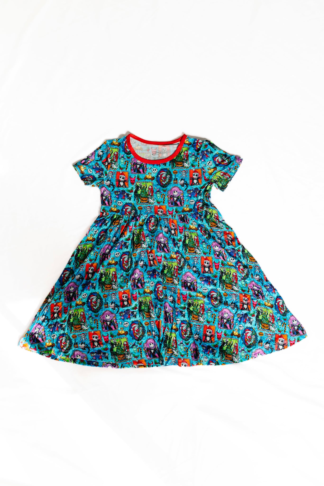 Fright Before Christmas Short Sleeve Twirl Dress