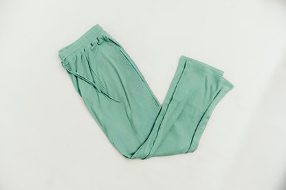 Wild Mint Ribbed Adult Straight Leg Pants
