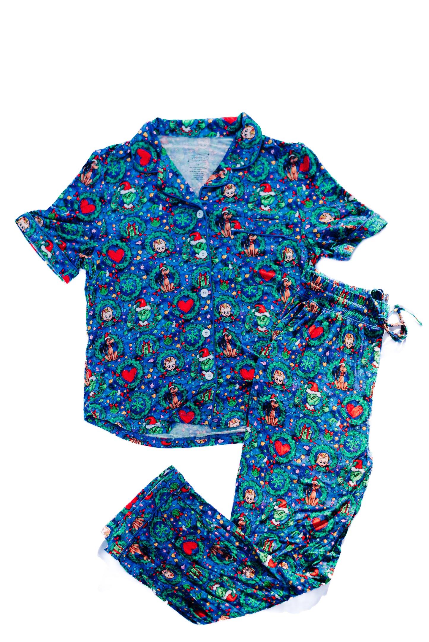 Merry Mischief Adult Button Down Set - Short Sleeve and Pants