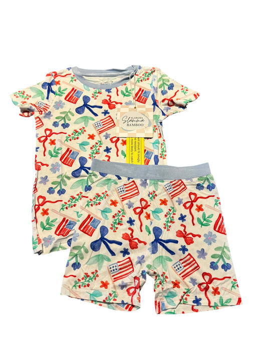 Freedom and Florals 2 Piece Short Sleeve and Shorts Set