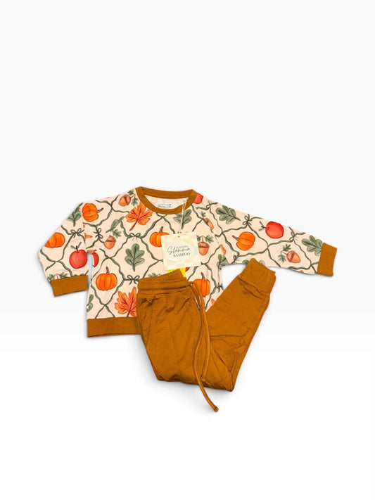 Cozy Harvest Crewneck and Joggers Daywear Set