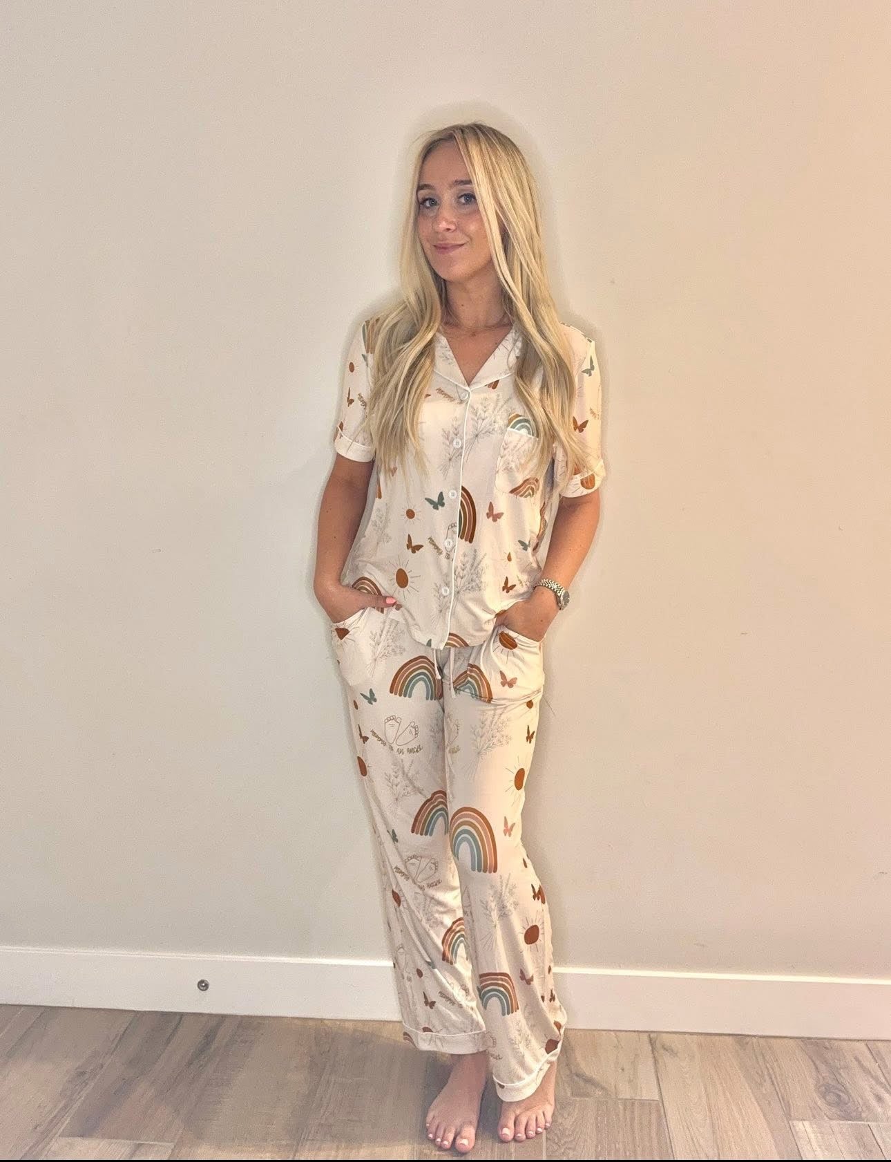 Mommy to an Angel Adult Button Down and Pants Set