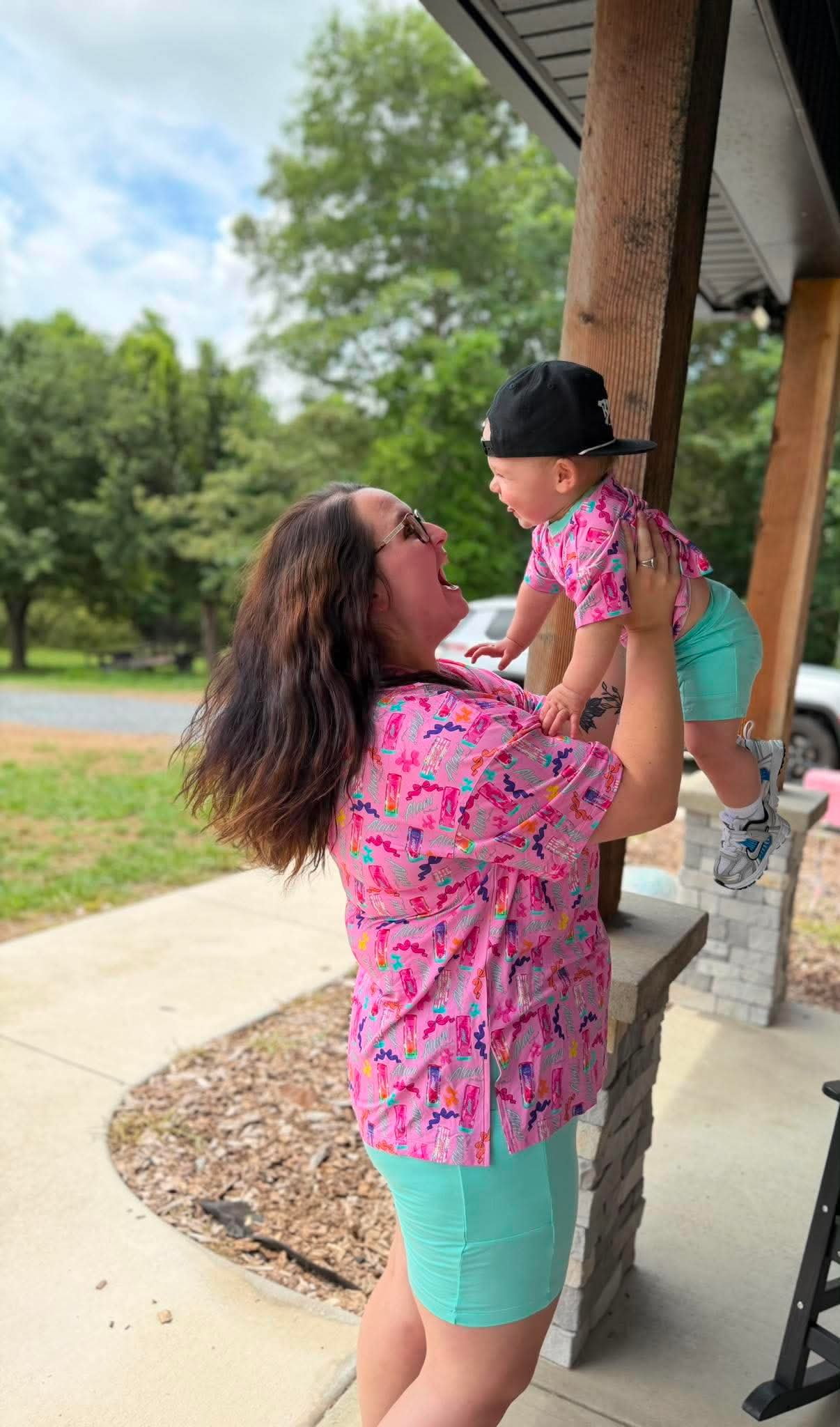 Pink Energy Kids Oversized Tee and Bikers Daywear Set