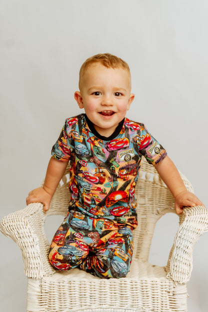 Pit Stop Party Short Sleeve and Pants 2 Piece Set