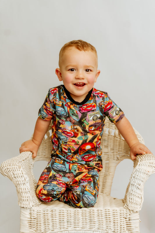Pit Stop Party Short Sleeve and Pants 2 Piece Set