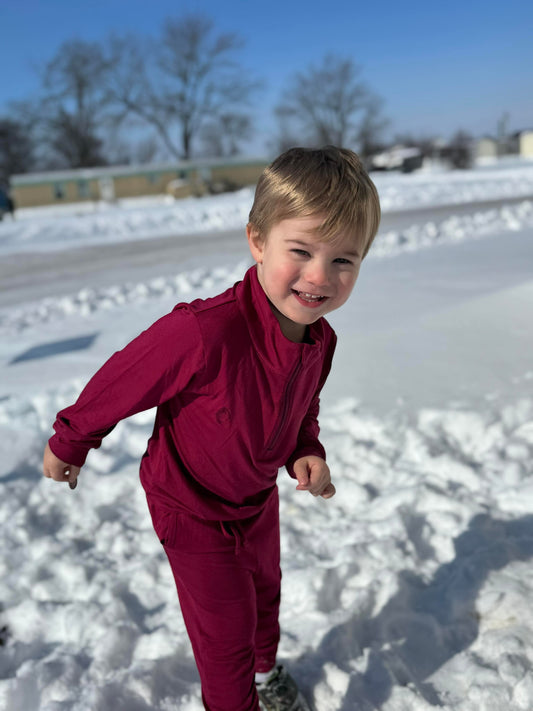 Bordeaux Quarter Zip and Joggers Set