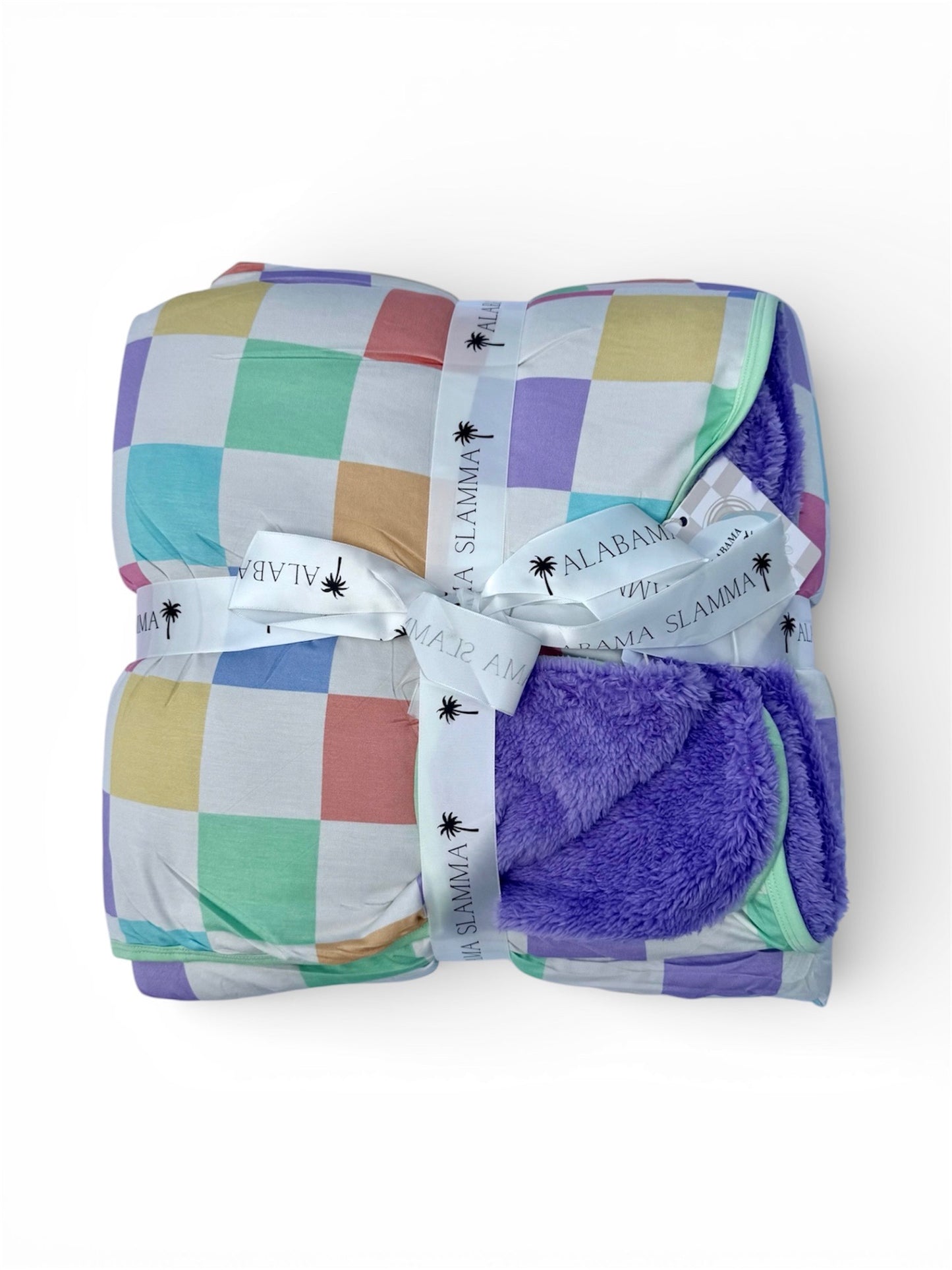 Spring Checks Bamboo Plush Blanket