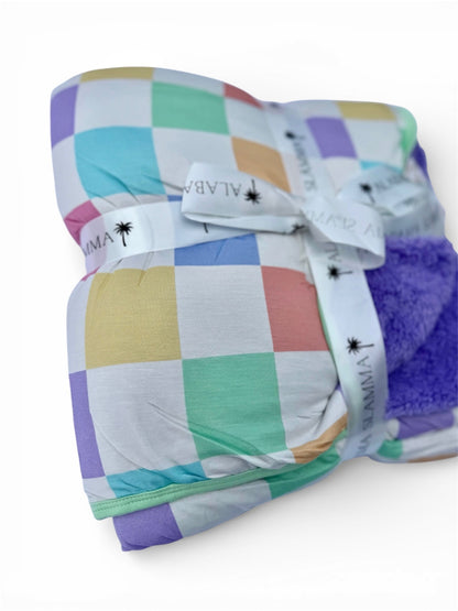 Spring Checks Bamboo Plush Blanket