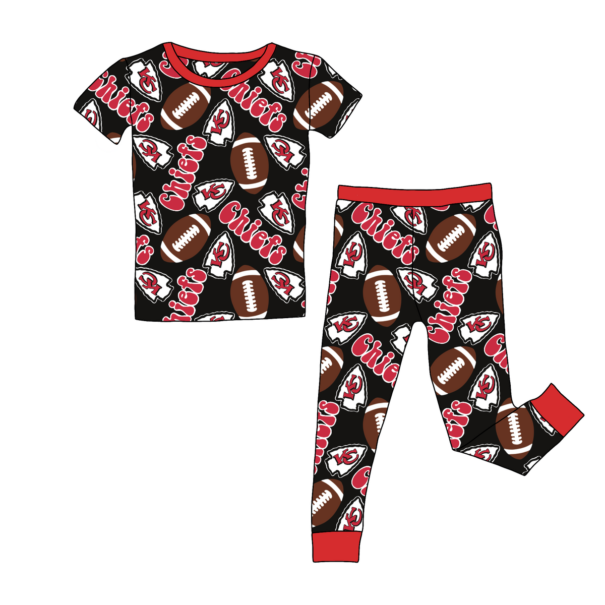 Kansas City Chiefs Short Sleeve and Pants 2 Piece Set