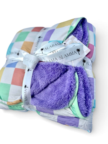 Spring Checks Bamboo Plush Blanket