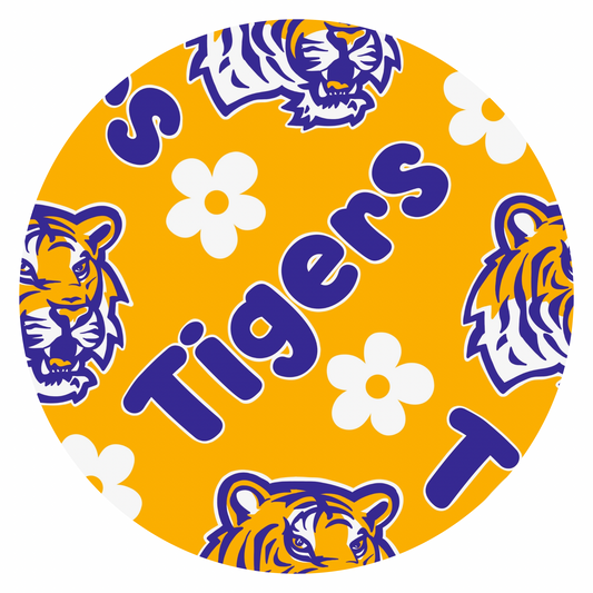 LSU Floral Short Sleeve and Pants 2 Piece Set
