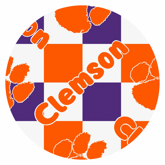 Clemson Checkered Bamboo Plush Blanket