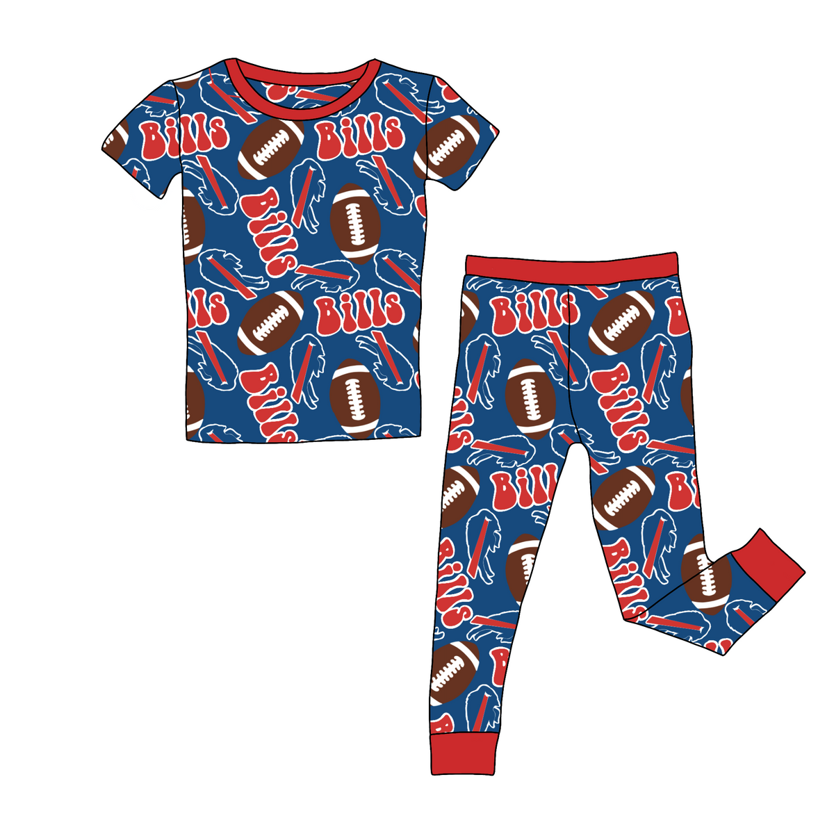 Buffalo Bills Short Sleeve and Pants 2 Piece Set