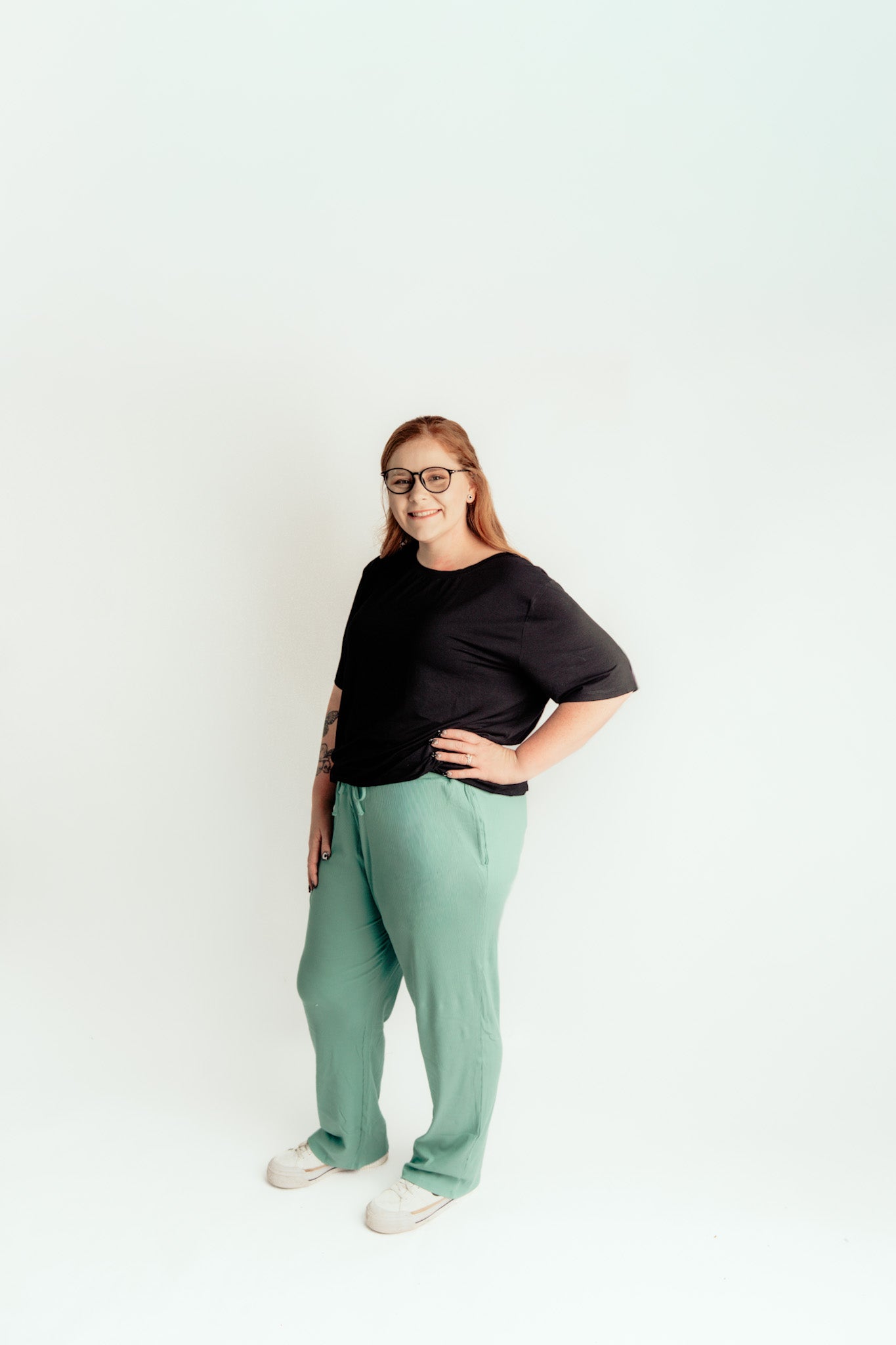 Wild Mint Ribbed Adult Straight Leg Pants