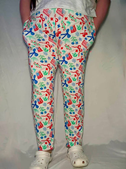 Freedom and Florals Adult Joggers