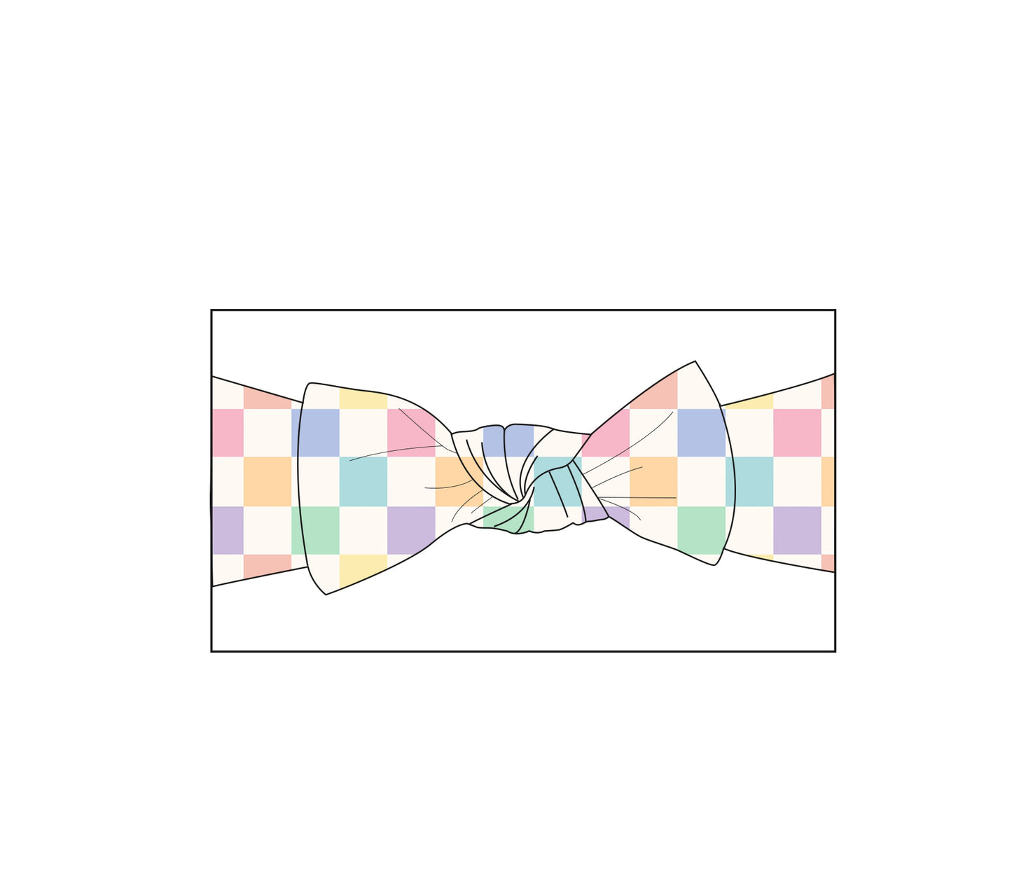 Spring Checks Headband Bow