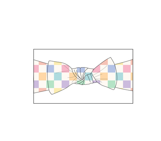Spring Checks Headband Bow