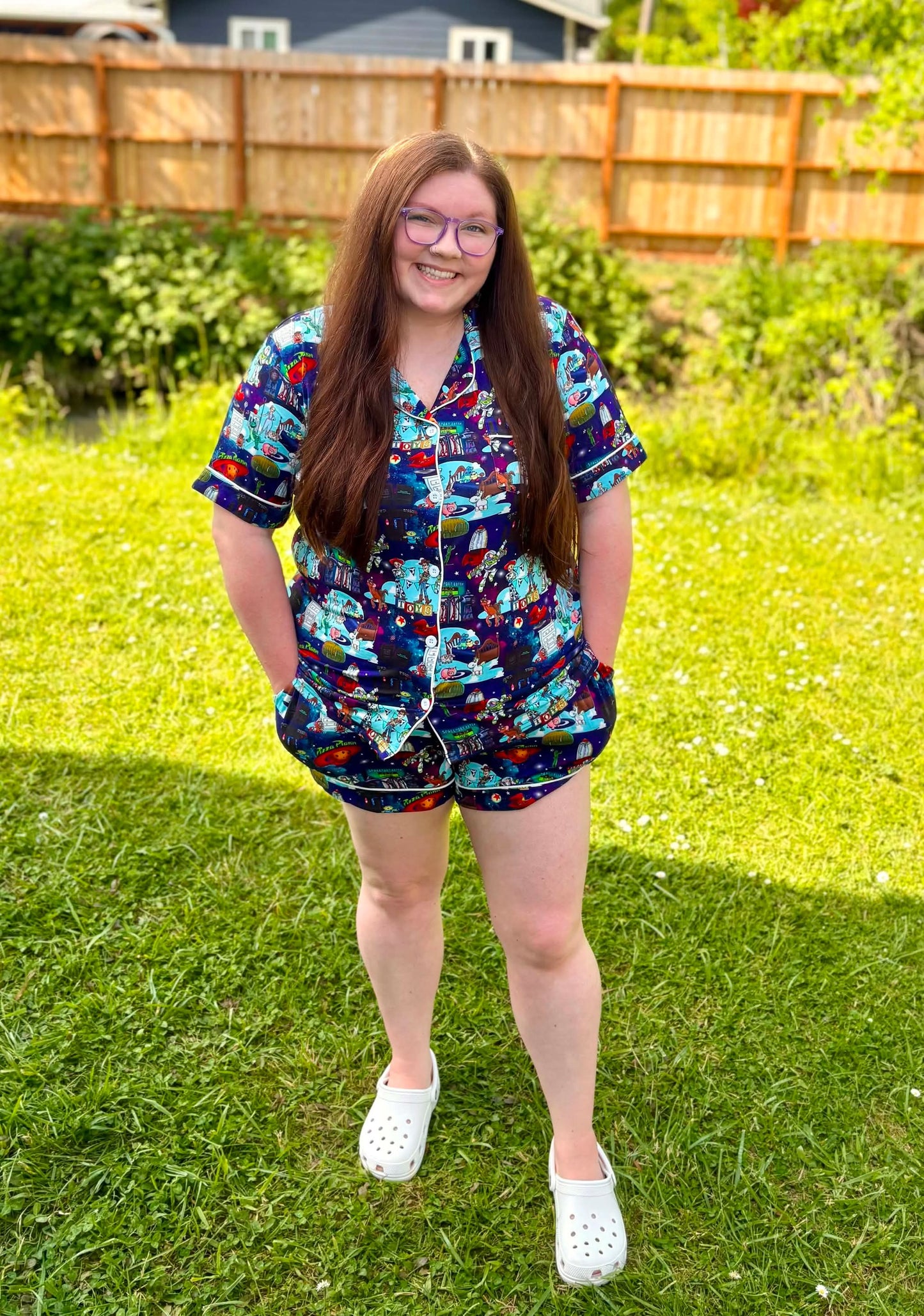 The Clawww Adult Button Down and Shorts