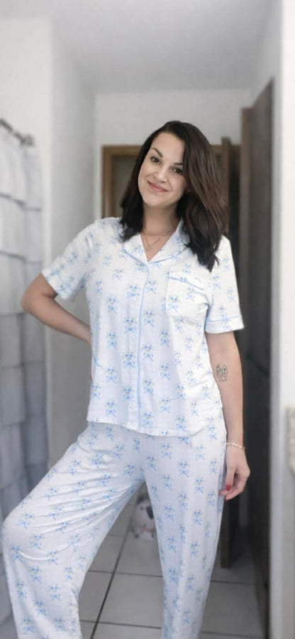 Southern Belle Short Sleeve Button Down and Pants Adult Set