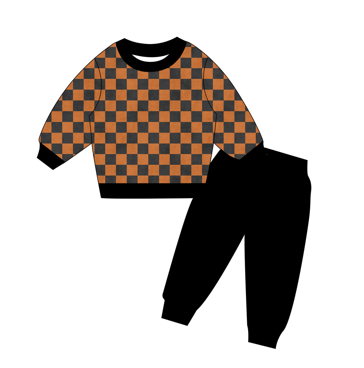 Spooky Squares Crewneck and Joggers Daywear Set