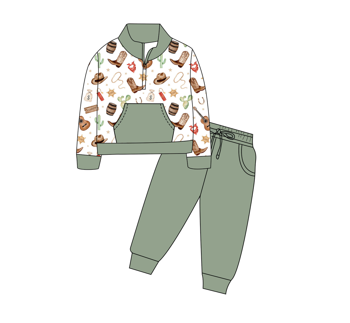Southern Saddle Quarter Zip and Joggers Daywear Set