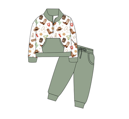 Southern Saddle Quarter Zip and Joggers Daywear Set