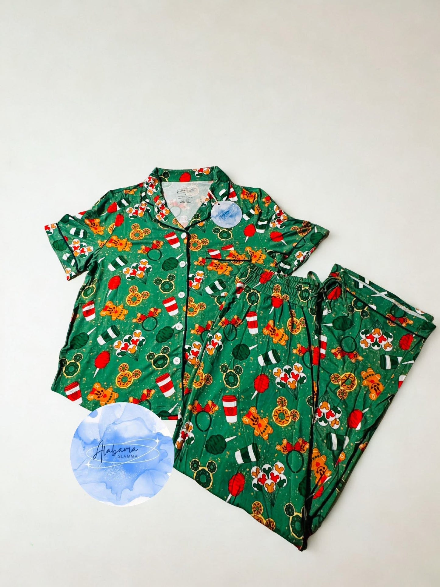 The Sweetest Season Adult Button Down Set- Short Sleeve and Pants