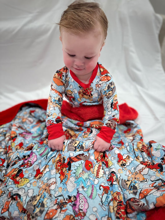 Family of Supers Quilted Blanket