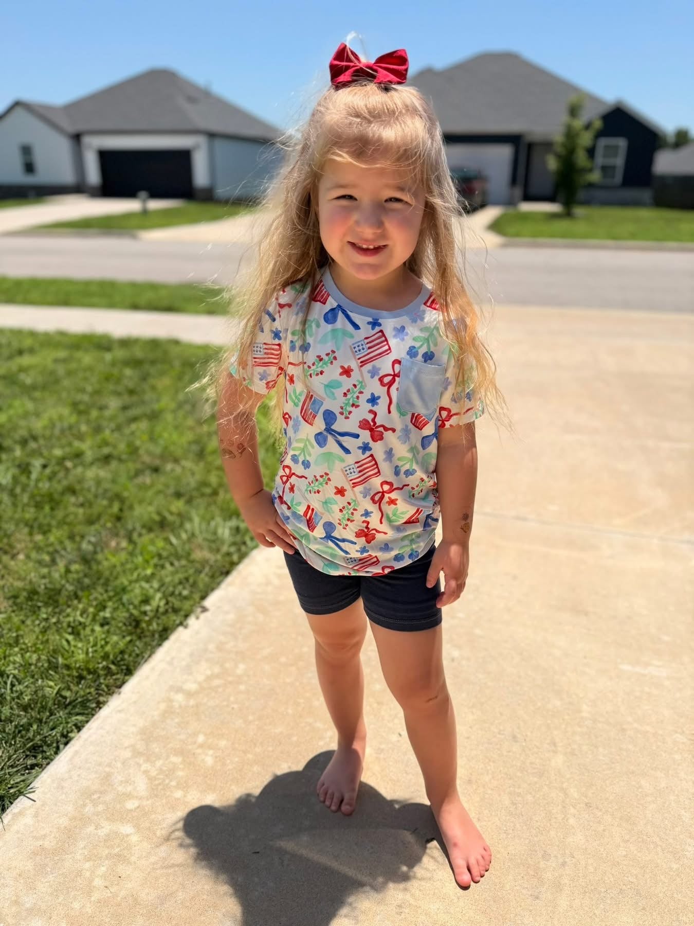Freedom and Florals Pocket Tee