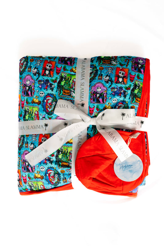 Fright Before Christmas Bamboo Quilted Blanket