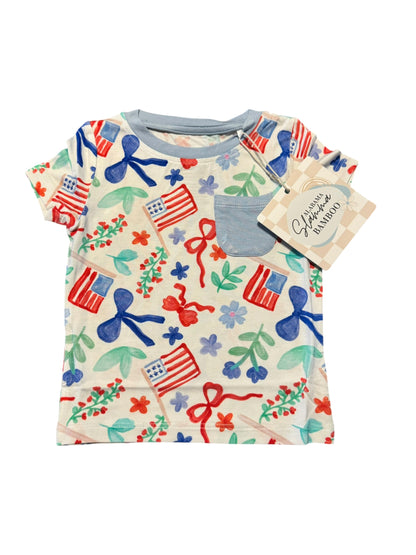 Freedom and Florals Pocket Tee