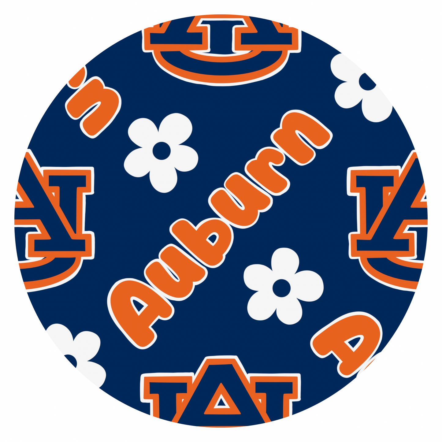 Auburn Tigers Floral Short Sleeve and Pants 2 Piece Set