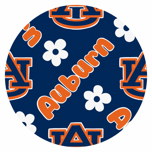 Auburn Tigers Floral Short Sleeve and Pants 2 Piece Set