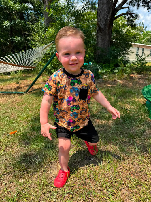 Mud Mayhem Pocket Tee and Shorts Daywear Set