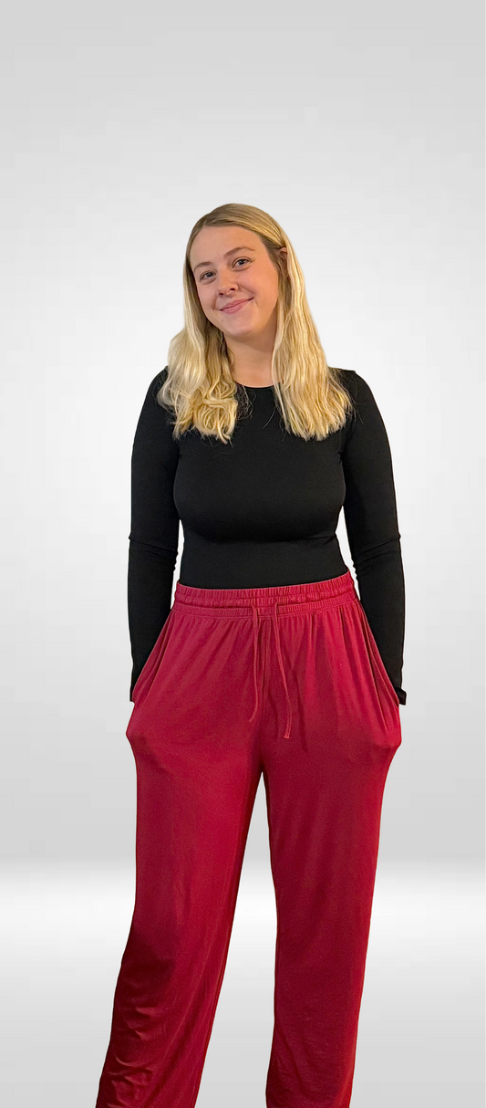 Bordeaux Straight Leg Pants