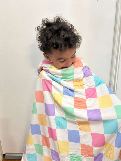 Spring Checks Bamboo Plush Blanket