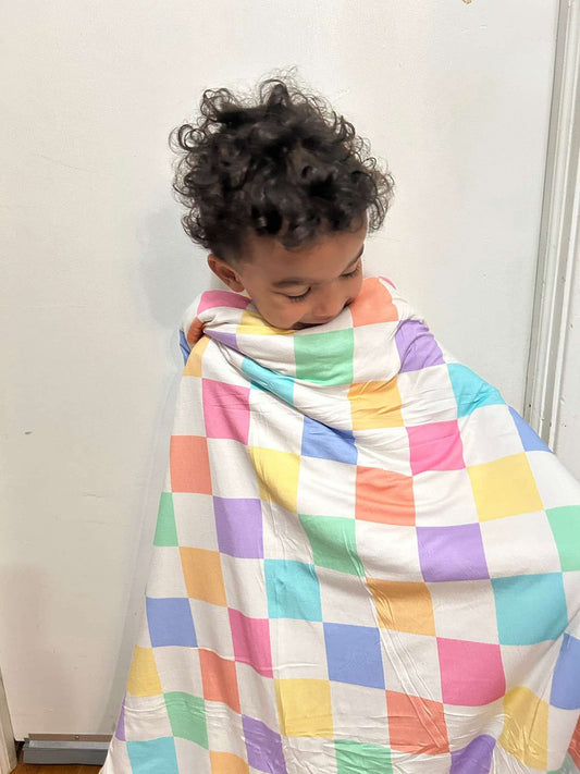 Spring Checks Bamboo Plush Blanket