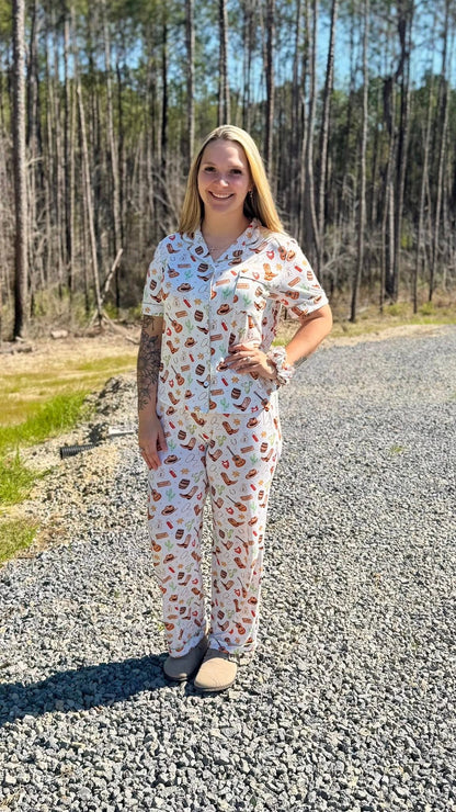 Southern Saddle Short Sleeve Button Down and Pants Adult Set