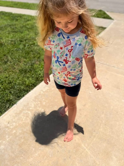 Freedom and Florals Pocket Tee