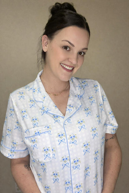 Southern Belle Short Sleeve Button Down and Pants Adult Set