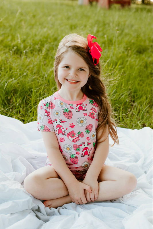 Berry Moo'd Short Sleeve 2 Piece Set